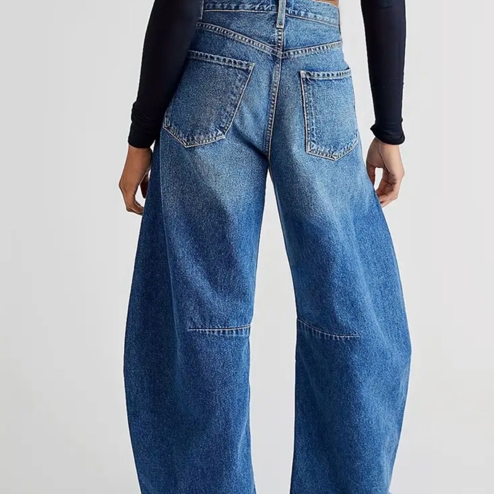 BWT Barrel Jean Wide Leg Denim - Picture 3 of 13